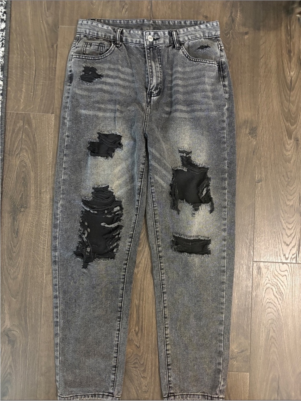 Women’s Distressed Black Ripped Jeans